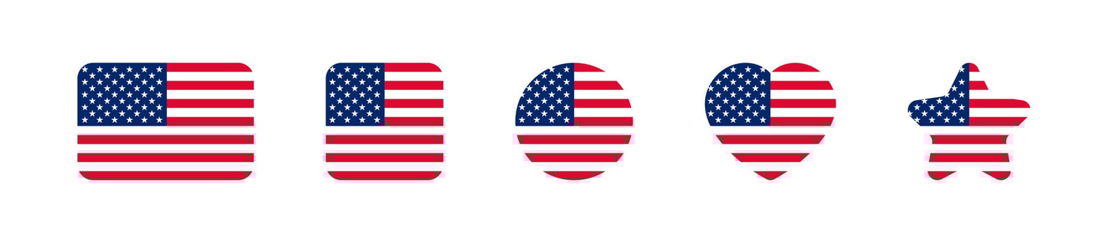 USA flag icon. American national banner. United state of America patriotic emblem. vector