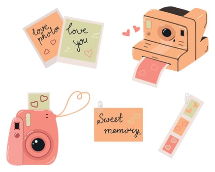 Valentine's day elements on white background vector