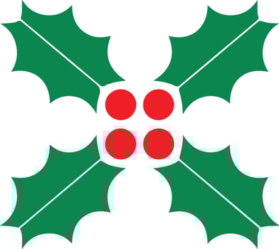 Christmas Mistletoe icon With White Background vector
