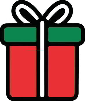 Christmas gift-box icon With White Background vector
