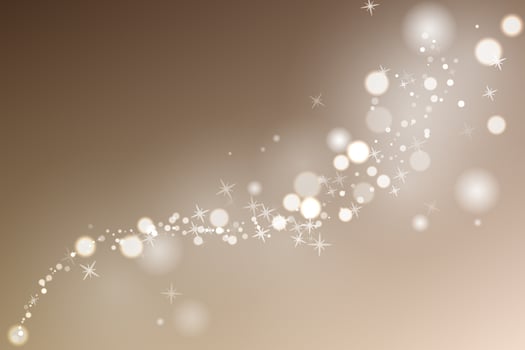 Flow glowing sparks in beige background. Particles with glow effect. vector