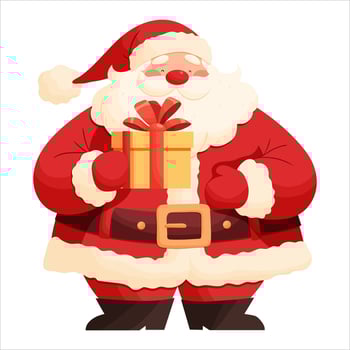 Santa Claus with a gift box in his hands vector