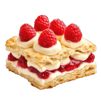 Collection of . A Scone with Cream and Raspberries, isolated on a transparency background. png