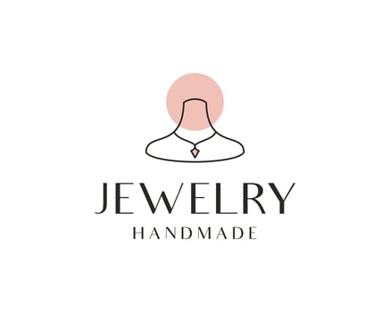 Necklace Jewelry Handmade Accessory Elegant Luxury Hand Drawn Style Logo Design Illustration vector