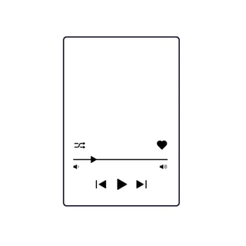Colorful music player UI with track and album navigation. vector