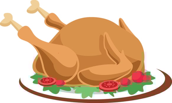 Thanksgiving Turkey Dinner Plate illustration vector