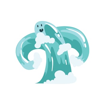 Water Monster Cartoon Character, Fantasy Elemental Creature Illustration vector