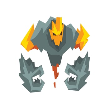 Fire Stone Monster Fantasy Mystic Creature Character Illustration vector