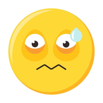 Nervous Emoji Cute Cartoon Icon Element vector
