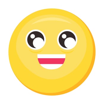 Excited Laughing Emoji Cute Cartoon Icon Element vector