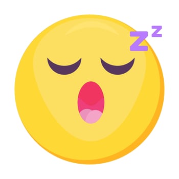 Sleepy Emoji Cute Cartoon Icon Element vector