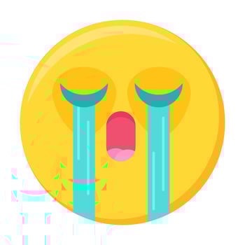 Weep Emoji Cute Cartoon Icon Element vector