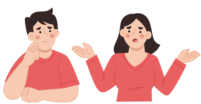 Illustration of couple discussing png