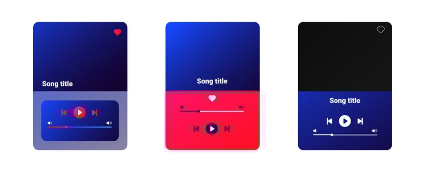 Simple music player app with essential playback controls. vector