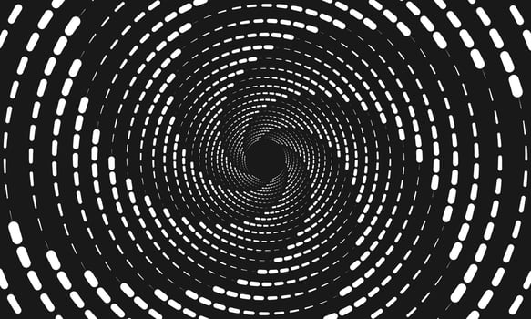 Abstract Black and White Circular Tunnel Pattern Design vector