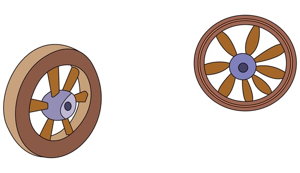 A pair of wheels vector