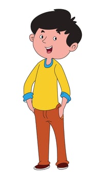 A boy standing cartoon vecto vector