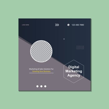 Social media post template design vector