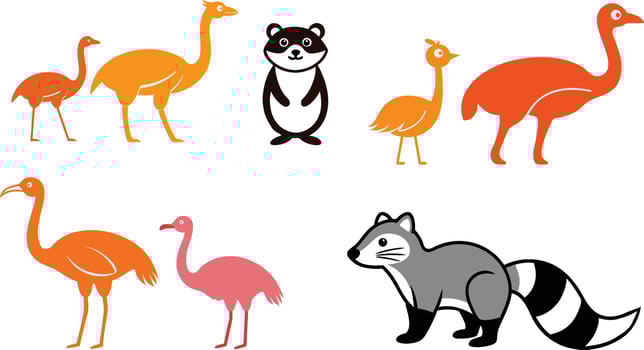 Different Kinds Of Wildlife Animals Illustration vector
