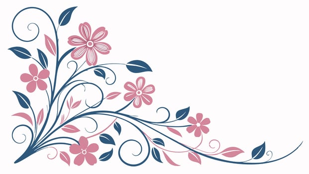 Pink and blue ornament frame for celebration or greeting vector