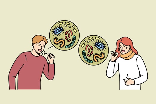 Cough and fever in older men and women victims of viral influenza and diseases spread by respiratory vector