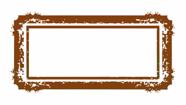 Brown grunge frame, rectangle grunge on white background for your presentaion or design background vector