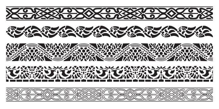 Border with style Art Nouveau ornament set. vector