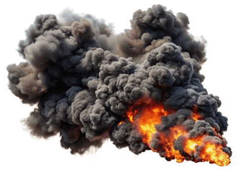 Abstract black smoke on transparant background for design png