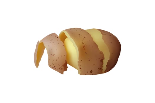 Peeled Potato. Vegetarian tuber food vector