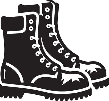 Silhouette of snow boot isolated on white background. vector