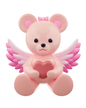 pink angelic bear png