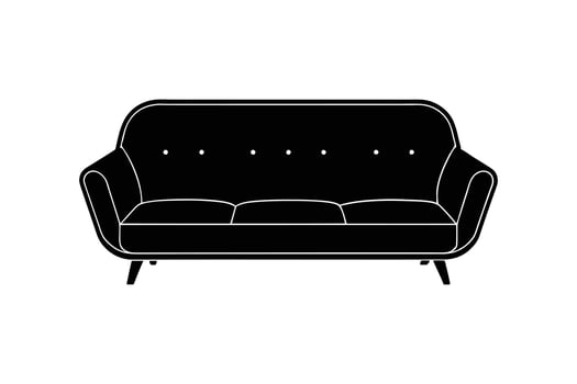 Sofa Icon - Modern Minimalist Furniture Illustration for Home Decor and Interiors vector
