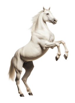 White Horse Rearing Isolated on Transparent Background png
