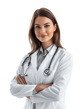 Female Doctor Crossed Arms Isolated on Transparent Background png