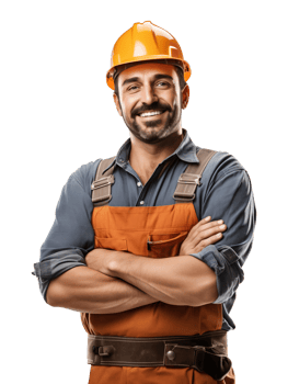 Construction Worker Crossed Arms Isolated on Transparent Background png