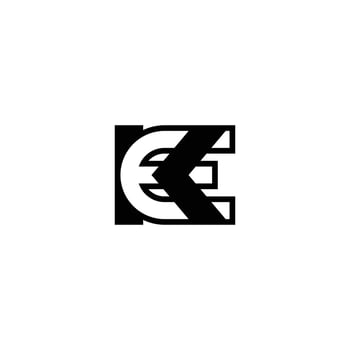 KE initial monogram logo for shape triangle creative design vector