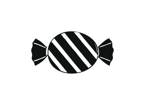 Minimalist Candy Illustration - Black and White Striped Sweet Design vector