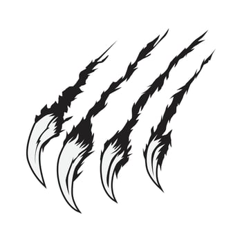 Illustration of tiger claw, monster claw, wild animal claw vector