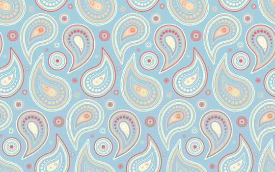 Trendy invitation at classical seamless pattern. Paisley page outline embellishment. Idea festival as foliage damask. vector