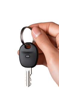 Hand holding a key on transparent background png