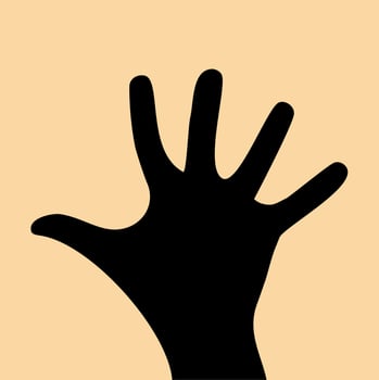 Illustration of a human hand that needs justice vector
