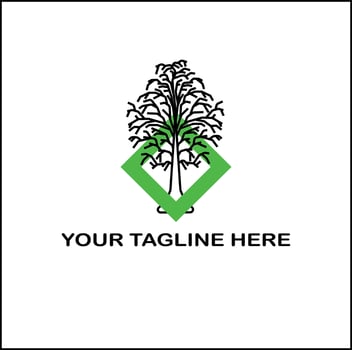 Brand logo tree icon with creative illustration vector