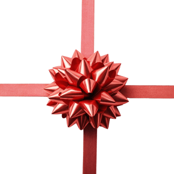 Red decorative gift bow isolated on a transparent background png