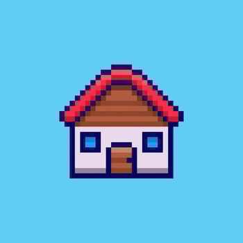 Pixel art home game asset design vector