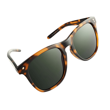 Sunglasses with tortoise frames and green lenses png