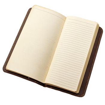 A notebook with lined pages and a blank page png