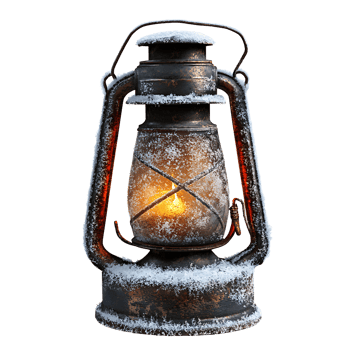An old lantern with a lit candle on top png