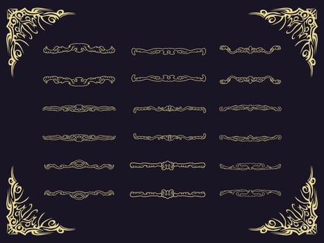 Bunde set element border for design vintage vector