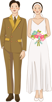 Cute Chibi Couple in Wedding png