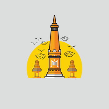 Image of the Jogjakarta monument with the iconic patterns of the Jogja region vector